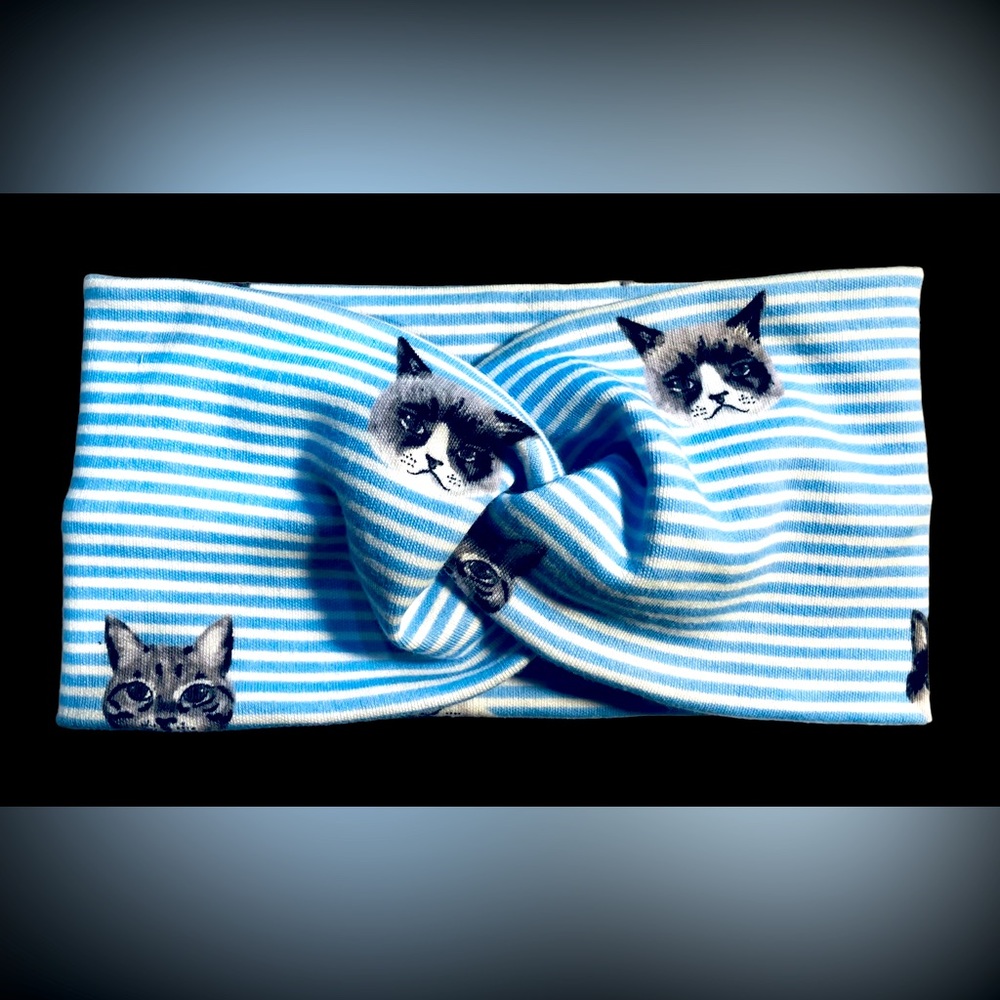 Infant or Adult Twist Headband Super Soft Stretchy Adorable Kitty Cat